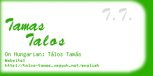 tamas talos business card